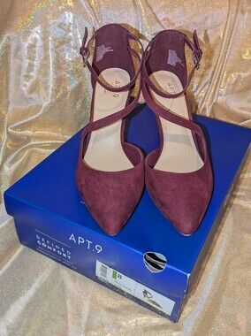 Apt. 9 Women's Suede Pointed Toe Cross-Strap Ankle Heels